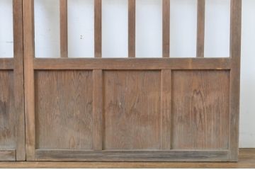 アンティーク建具　和の空間づくりにおすすめの玄関戸2枚セット(荒格子戸、引き戸、ガラス戸)(R-062967)