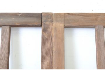 アンティーク建具　和の空間づくりにおすすめの玄関戸2枚セット(荒格子戸、引き戸、ガラス戸)(R-062967)
