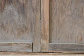 アンティーク建具　和の空間づくりにおすすめの玄関戸2枚セット(荒格子戸、引き戸、ガラス戸)(R-062967)