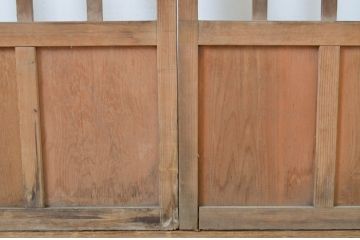 アンティーク建具　和の空間づくりにおすすめの玄関戸2枚セット(荒格子戸、引き戸、ガラス戸)(R-062967)