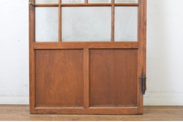 アンティーク建具　大正ロマン溢れるお洒落なガラス扉1枚(ドア、木製扉)(R-062968)