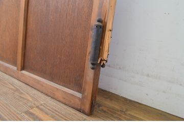 アンティーク建具　大正ロマン溢れるお洒落なガラス扉1枚(ドア、木製扉)(R-062968)