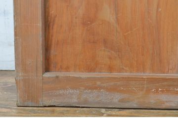 アンティーク建具　和の趣あふれる裏障子付き格子帯戸1枚(引き戸、格子戸)(R-062969)