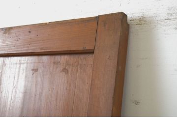 アンティーク建具　和の趣あふれる裏障子付き格子帯戸1枚(引き戸、格子戸)(R-062969)