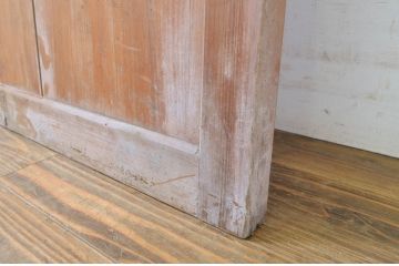アンティーク建具　和の趣あふれる裏障子付き格子帯戸1枚(引き戸、格子戸)(R-062969)