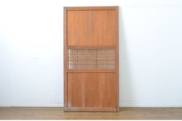 アンティーク建具　和の趣あふれる裏障子付き格子帯戸1枚(引き戸、格子戸)(R-062969)