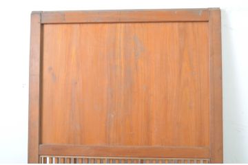 アンティーク建具　和の趣あふれる裏障子付き格子帯戸1枚(引き戸、格子戸)(R-062969)