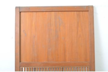アンティーク建具　和の趣あふれる裏障子付き格子帯戸1枚(引き戸、格子戸)(R-062969)