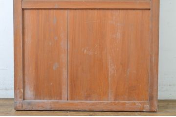 アンティーク建具　和の趣あふれる裏障子付き格子帯戸1枚(引き戸、格子戸)(R-062969)