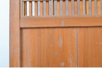 アンティーク建具　和の趣あふれる裏障子付き格子帯戸1枚(引き戸、格子戸)(R-062969)
