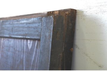 アンティーク建具　深みのある色合いが魅力的な格子帯戸2枚セット(格子戸、引き戸)(R-062970)