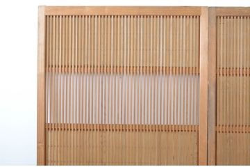 アンティーク建具　情緒ある和の雰囲気作りにおすすめの裏障子戸付き格子戸2枚セット(ガラス帯戸、障子戸、引き戸)(R-062972)