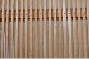 アンティーク建具　情緒ある和の雰囲気作りにおすすめの裏障子戸付き格子戸2枚セット(ガラス帯戸、障子戸、引き戸)(R-062972)