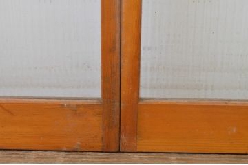 アンティーク建具　柔らかな印象のモールガラス引き戸2枚セット(ガラス戸)(R-062973)