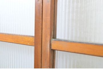 アンティーク建具　柔らかな印象のモールガラス引き戸2枚セット(ガラス戸)(R-062973)