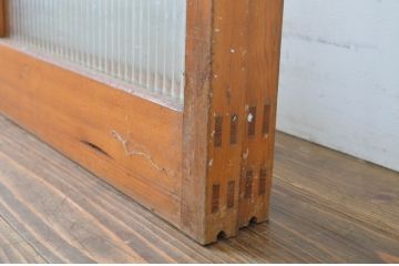 アンティーク建具　柔らかな印象のモールガラス引き戸2枚セット(ガラス戸)(R-062973)