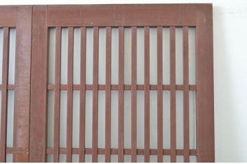 アンティーク建具　和の空間づくりにおすすめ!玄関戸2枚セット(荒格子戸、引き戸、ガラス戸)(R-062974)