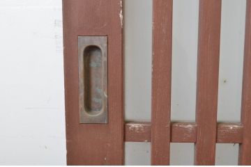 アンティーク建具　和の空間づくりにおすすめ!玄関戸2枚セット(荒格子戸、引き戸、ガラス戸)(R-062974)