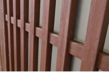 アンティーク建具　和の空間づくりにおすすめ!玄関戸2枚セット(荒格子戸、引き戸、ガラス戸)(R-062974)