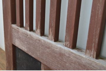 アンティーク建具　和の空間づくりにおすすめ!玄関戸2枚セット(荒格子戸、引き戸、ガラス戸)(R-062974)