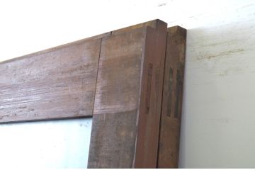 アンティーク建具　和の空間づくりにおすすめ!玄関戸2枚セット(荒格子戸、引き戸、ガラス戸)(R-062974)