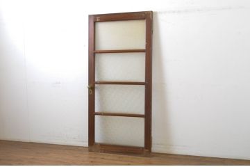 アンティーク建具　シンプルなデザインで取り入れやすいダイヤガラス扉1枚(ドア、ガラス扉)(R-062975)