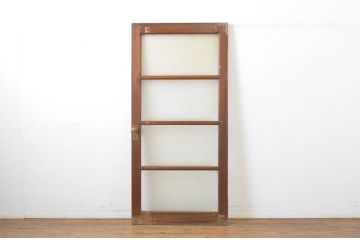 アンティーク建具　シンプルなデザインで取り入れやすいダイヤガラス扉1枚(ドア、ガラス扉)(R-062975)