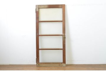 アンティーク建具　シンプルなデザインで取り入れやすいダイヤガラス扉1枚(ドア、ガラス扉)(R-062975)