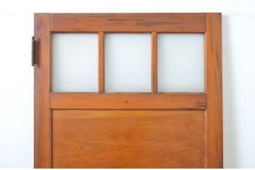 アンティーク建具　大正ロマン　古い洋館の鏡板欅(ケヤキ)材製ドア1枚(扉、木製扉、玄関ドア)(R-062976)