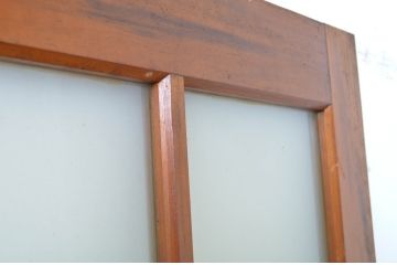 アンティーク建具　大正ロマン　古い洋館の鏡板欅(ケヤキ)材製ドア1枚(扉、木製扉、玄関ドア)(R-062976)