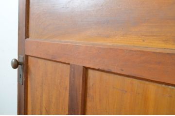 アンティーク建具　大正ロマン　古い洋館の鏡板欅(ケヤキ)材製ドア1枚(扉、木製扉、玄関ドア)(R-062976)