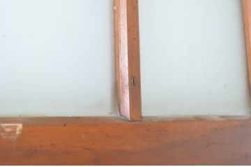 アンティーク建具　大正ロマン　古い洋館の鏡板欅(ケヤキ)材製ドア1枚(扉、木製扉、玄関ドア)(R-062976)