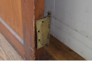 アンティーク建具　大正ロマン　古い洋館の鏡板欅(ケヤキ)材製ドア1枚(扉、木製扉、玄関ドア)(R-062976)