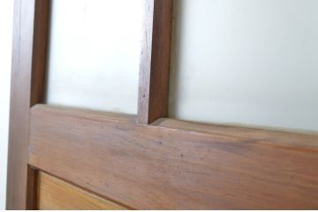 アンティーク建具　大正ロマン 古い洋館の鏡板欅(ケヤキ)材製ドア1枚(扉、木製扉、玄関ドア)(R-062977)