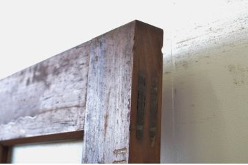 アンティーク建具　大正ロマン 古い洋館の鏡板欅(ケヤキ)材製ドア1枚(扉、木製扉、玄関ドア)(R-062977)