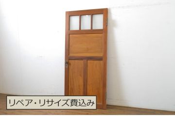 アンティーク建具　大正ロマン 古い洋館の鏡板欅(ケヤキ)材製ドア1枚 (扉、木製扉、玄関ドア)(R-062978)