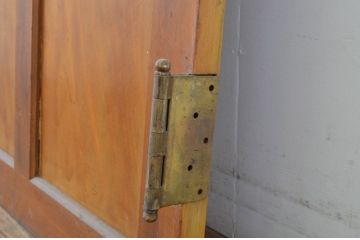 アンティーク建具　大正ロマン 古い洋館の鏡板欅(ケヤキ)材製ドア1枚 (扉、木製扉、玄関ドア)(R-062978)