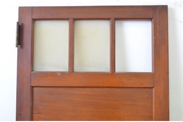 アンティーク建具　大正ロマン 古い洋館の鏡板欅(ケヤキ)材製ドア1枚 (扉、木製扉、玄関ドア)(R-062979)