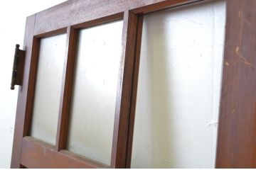 アンティーク建具　大正ロマン 古い洋館の鏡板欅(ケヤキ)材製ドア1枚 (扉、木製扉、玄関ドア)(R-062979)