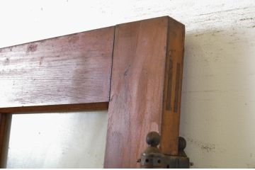 アンティーク建具　大正ロマン　古い洋館の鏡板欅(ケヤキ)材製ドア1枚(扉、木製扉、玄関ドア)(R-062980)