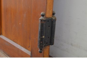 アンティーク建具　大正ロマン　古い洋館の鏡板欅(ケヤキ)材製ドア1枚(扉、木製扉、玄関ドア)(R-062980)