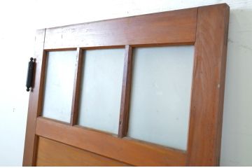 アンティーク建具　大正ロマン　古い洋館の鏡板欅(ケヤキ)材製ドア1枚(扉、木製扉、玄関ドア)(R-062980)