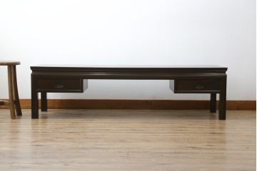 アジアンビンテージ　オリエンタルモダンな雰囲気を醸し出すローテーブル(ヴィンテージ、テレビ台、ローボード、文机、両袖机)(R-062983)