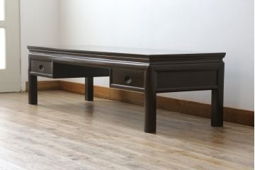アジアンビンテージ　オリエンタルモダンな雰囲気を醸し出すローテーブル(ヴィンテージ、テレビ台、ローボード、文机、両袖机)(R-062983)