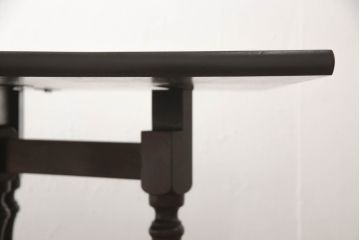 和製ビンテージ　松本民芸家具　M型バタフイ卓(角)　シックな色合いと凝った脚のデザインが魅力的なバタフライテーブル(エクステンションテーブル、ダイニングテーブル、4人掛け、2人掛け、4P、2P、ヴィンテージ)(定価約26万円)(R-062984)
