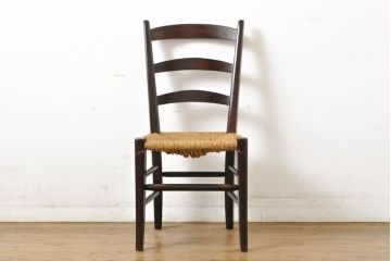 中古　松本民芸家具　SE型ラッシチェア　落ち着きのある色味とラッシのコントラストがお洒落なダイニングチェア(椅子、イス、チェア)(R-062985)
