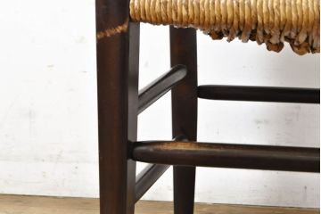 中古　松本民芸家具　SE型ラッシチェア　落ち着きのある色味とラッシのコントラストがお洒落なダイニングチェア(椅子、イス、チェア)(R-062985)