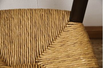 中古　松本民芸家具　SE型ラッシチェア　落ち着きのある色味とラッシのコントラストがお洒落なダイニングチェア(椅子、イス、チェア)(R-062986)