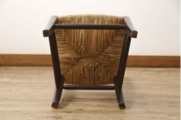 中古　松本民芸家具　SE型ラッシチェア　落ち着きのある色味とラッシのコントラストがお洒落なダイニングチェア(椅子、イス、チェア)(R-062986)