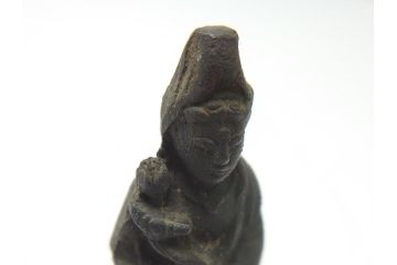 江戸期　古い仏像など5点(置物、オブジェ、古銅、古玩、観音像、チベット像?)(R-062991)
